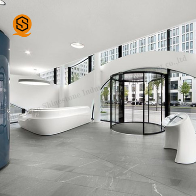 5m Solid Surface Reception Desk Airport Front Desk Fire Resistant