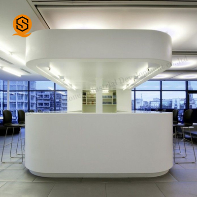5m Solid Surface Reception Desk Airport Front Desk Fire Resistant