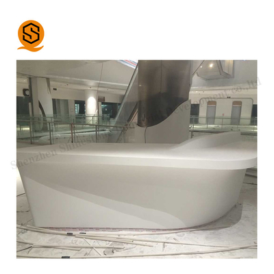 Solid Surface Curved Salon Reception Desk