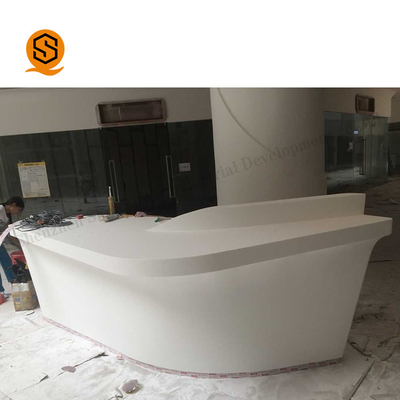 Solid Surface Curved Salon Reception Desk