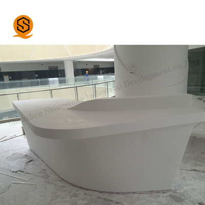 Solid Surface Curved Salon Reception Desk