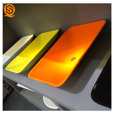 Acrylic Solid Wash Hand Basin Countertop Matte Or Glossy Surface Finish