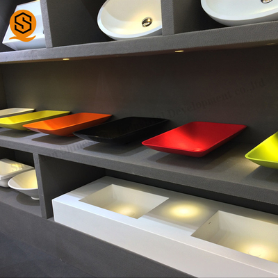 Acrylic Solid Wash Hand Basin Countertop Matte Or Glossy Surface Finish