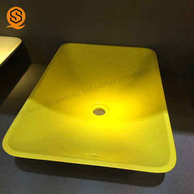Acrylic Solid Wash Hand Basin Countertop Matte Or Glossy Surface Finish