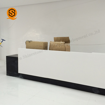 2Person Solid Surface Hotel Counter Table Regular Reception Station Desk