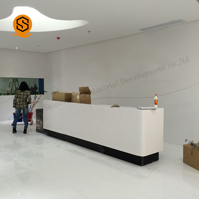 2Person Solid Surface Hotel Counter Table Regular Reception Station Desk