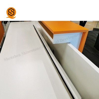 Modified Acrylic Stone Regular Two Person Reception Desk Flame Resistant