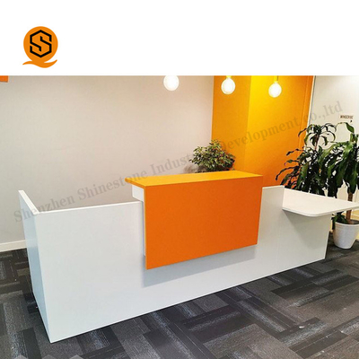 Modified Acrylic Stone Regular Two Person Reception Desk Flame Resistant