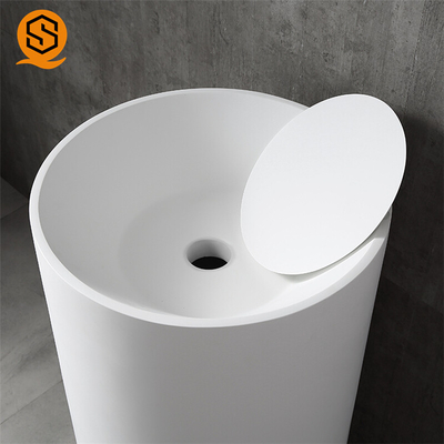 Anti Rust Solid Surface Wash Basin Pedestal Sinks For Small Bathrooms