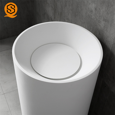 Anti Rust Solid Surface Wash Basin Pedestal Sinks For Small Bathrooms