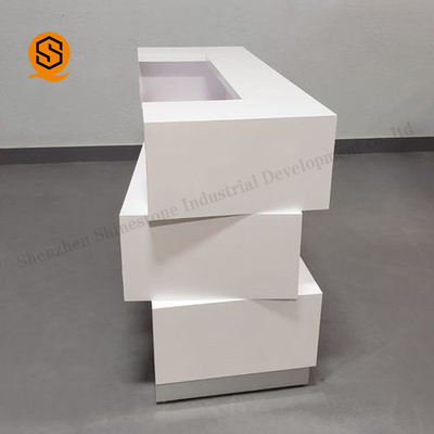 Modern Artificial Stone Salon Reception Counter Light Up Reception Desk