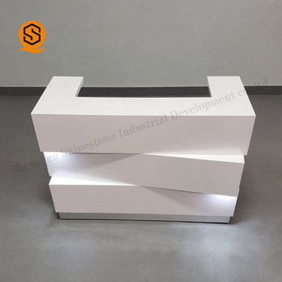 Modern Artificial Stone Salon Reception Counter Light Up Reception Desk