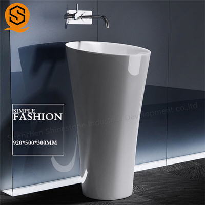 Fadeless Artificial Stone Wash Basin Free Standing Wash Hand Basin