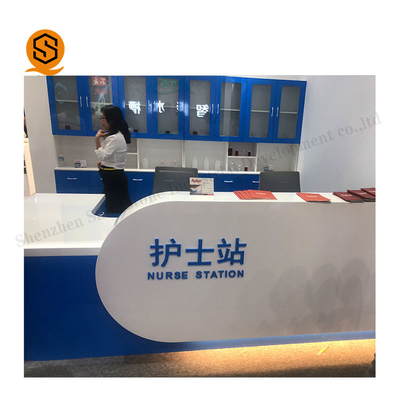 Nurse Station Artificial Stone Reception Desk , Hospital Reception Counter