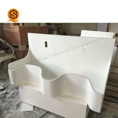 Curved Shaped Solid Surface Wash Basin Non Porous CE Approved