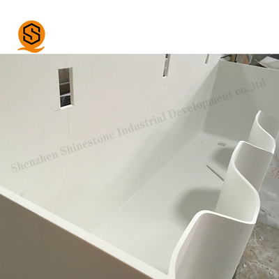 Curved Shaped Solid Surface Wash Basin Non Porous CE Approved