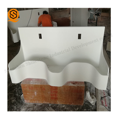 Curved Shaped Solid Surface Wash Basin Non Porous CE Approved