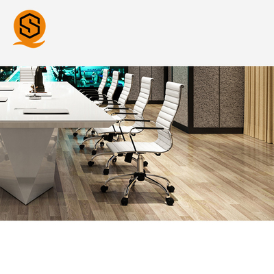 Artificial Stone Rectangular Conference Table White Color For Office