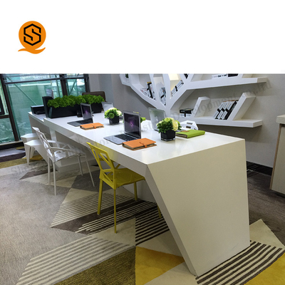 Exquisite Workmanship Office Desk And Cabinet Combo With Artificial Stone Material