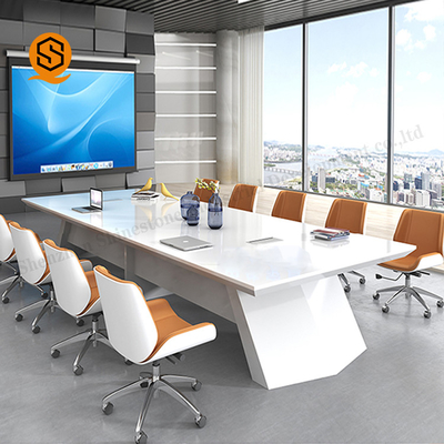 SGS Rectangular Solid Surface Conference Table Easily Repairable