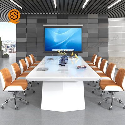 SGS Rectangular Solid Surface Conference Table Easily Repairable