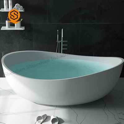 Hotel Project Artificial Stone Bathtub Oval Shaped Attractive Design