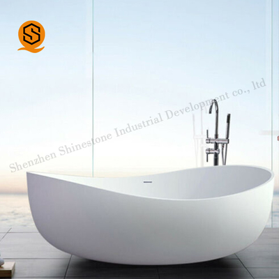 Hotel Project Artificial Stone Bathtub Oval Shaped Attractive Design