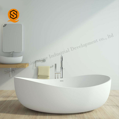 Hotel Project Artificial Stone Bathtub Oval Shaped Attractive Design
