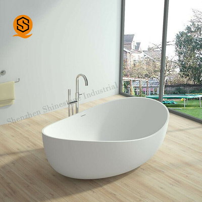 Hotel Project Artificial Stone Bathtub Oval Shaped Attractive Design
