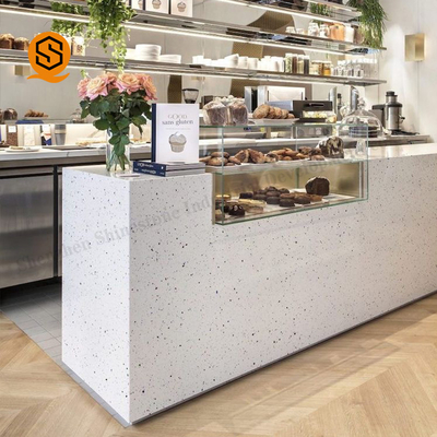 Inconspicuous Joins Solid Surface Bar Counter L Shaped Easy To Repair