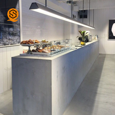 Inconspicuous Joins Solid Surface Bar Counter L Shaped Easy To Repair