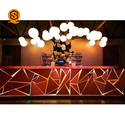 Translucent Stone Solid Surface Bar Counter Seamless Joint For Pub