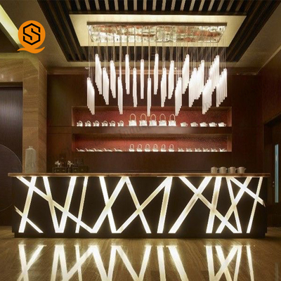 Translucent Stone Solid Surface Bar Counter Seamless Joint For Pub