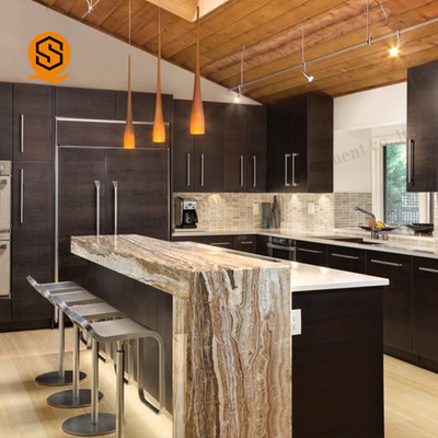 ISO Contemporary Coffee Bar Counter Acrylic Solid Surface L Shaped Bar Counter