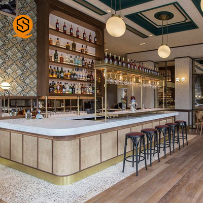 NSF Approved Solid Surface Bar Counter Restaurant Bar Counter Free Design