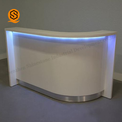 L Shaped Salon Reception Desk Led Executive Lounge Bar Counter
