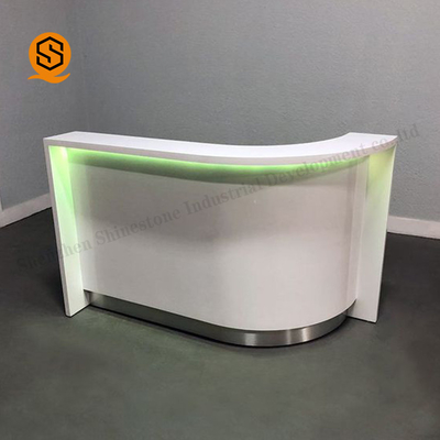 L Shaped Salon Reception Desk Led Executive Lounge Bar Counter
