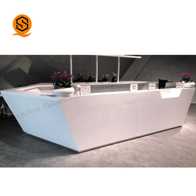Solid Surface Airport Reception Desk Easy Repairable SGS Certification