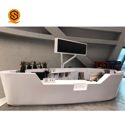 Solid Surface Airport Reception Desk Easy Repairable SGS Certification