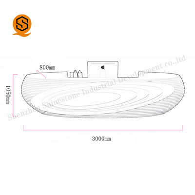 Artificial Stone Beauty Salon Reception Desk Matte Or Glossy Surface Finish