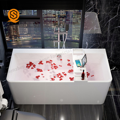 White Solid Surface Freestanding Tub Fireproof With Size Customized