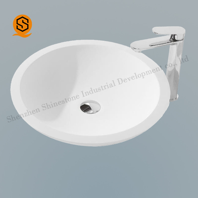 Corian Wash Basin Counter Artificial Stone White Bathroom Sink