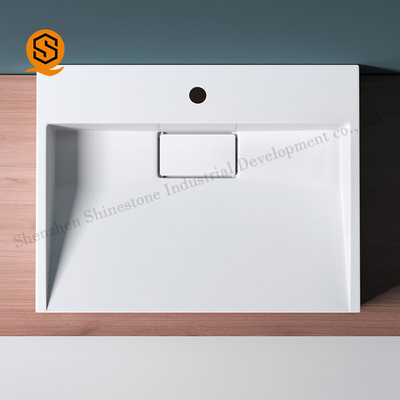 Solid Surface Rectangle Counter Top Basin Customize According Clients Drawing
