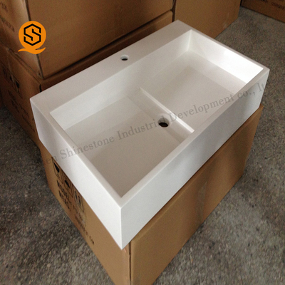 hotel Project Solid Surface Wash Basin Artificial Stone Sink Tarnish Resistant
