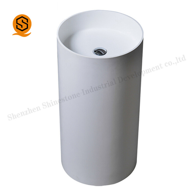 Italy Design Artificial Stone Basin , Pedestal Type Wash Basin