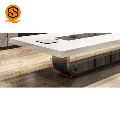 Easy Repairable Solid Surface Conference Table Stain Resistant
