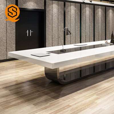 Easy Repairable Solid Surface Conference Table Stain Resistant