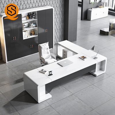 Multiple Purpose Office Manager Desk Corian Solid Surface Material