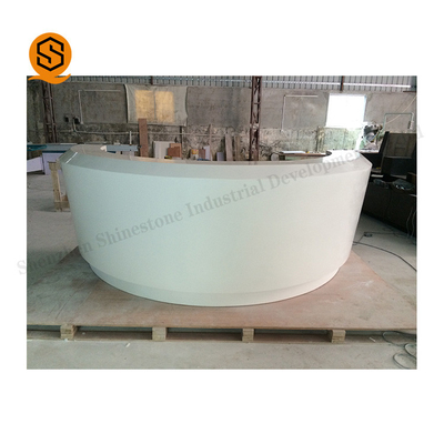 NFS ManMade Stone Solid Surface Reception Desk Counter Half Round Shaped