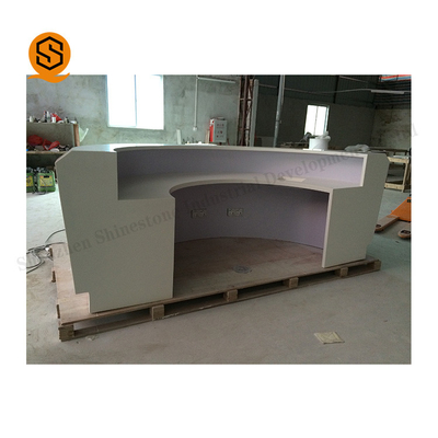 NFS ManMade Stone Solid Surface Reception Desk Counter Half Round Shaped